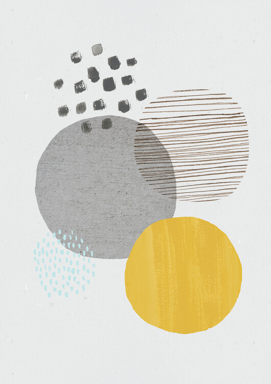 Illustrazione Abstract mustard and grey
