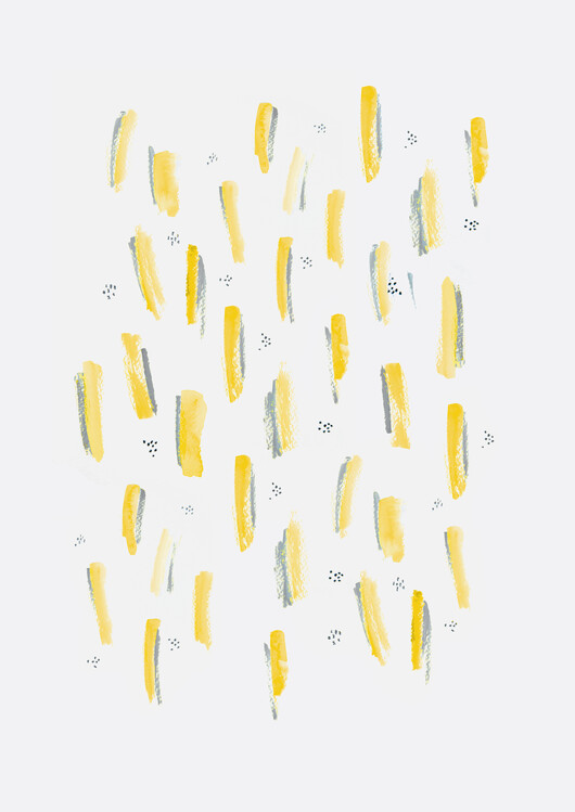 Ilustrácia Brush strokes mustard