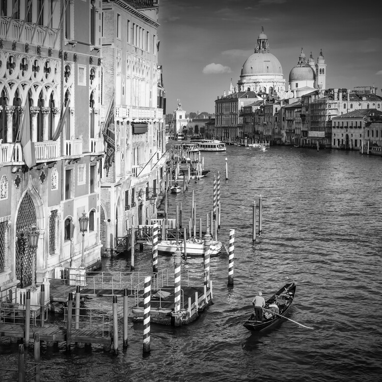 Stampa fotografica in bianco e nero del Canale di Venezia