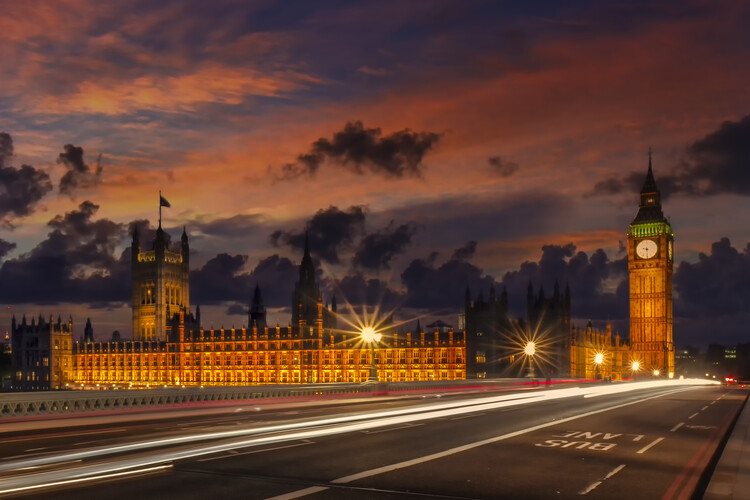 Художествена фотография Nightly view from London Westminster