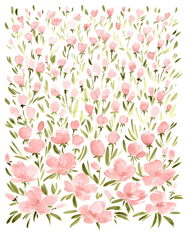 Illustration Loose pink floral watercolour