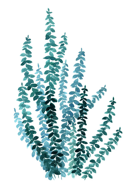 Canvas Print Watercolor eucalyptus branch in teal