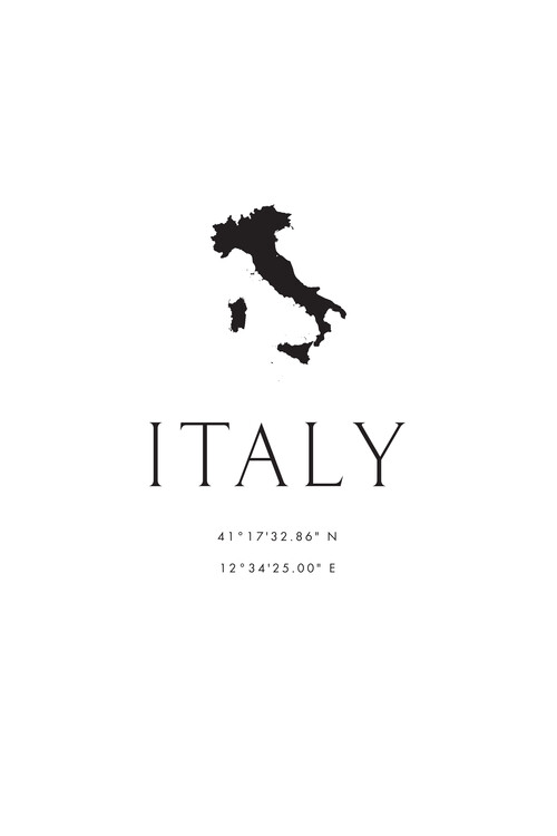 Obraz na plátně Italy map and coordinates