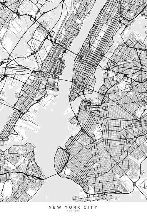 Mapa New York City (scandinavian style)