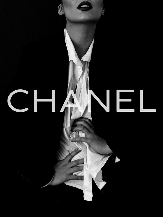 Affiche Avec Cadre Noir - Affiche Coco Chanel (30x40cm)