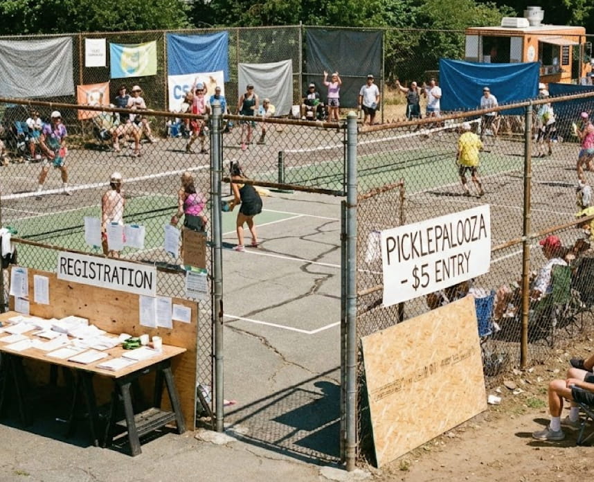 Outdoors - Pickleball court scene