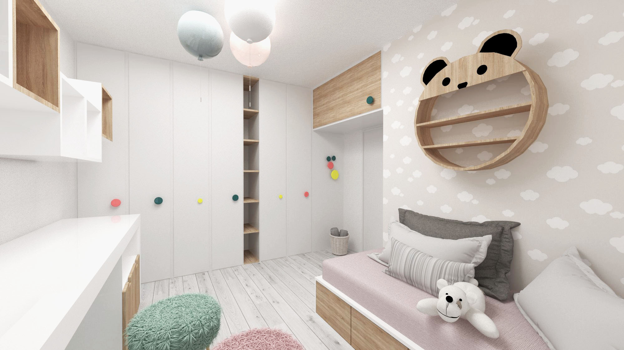 Návrh interiéru pre byt v novostavbe - detská izba