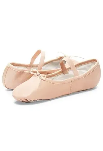 Leather Split-Sole Ballet Shoe (Pink)