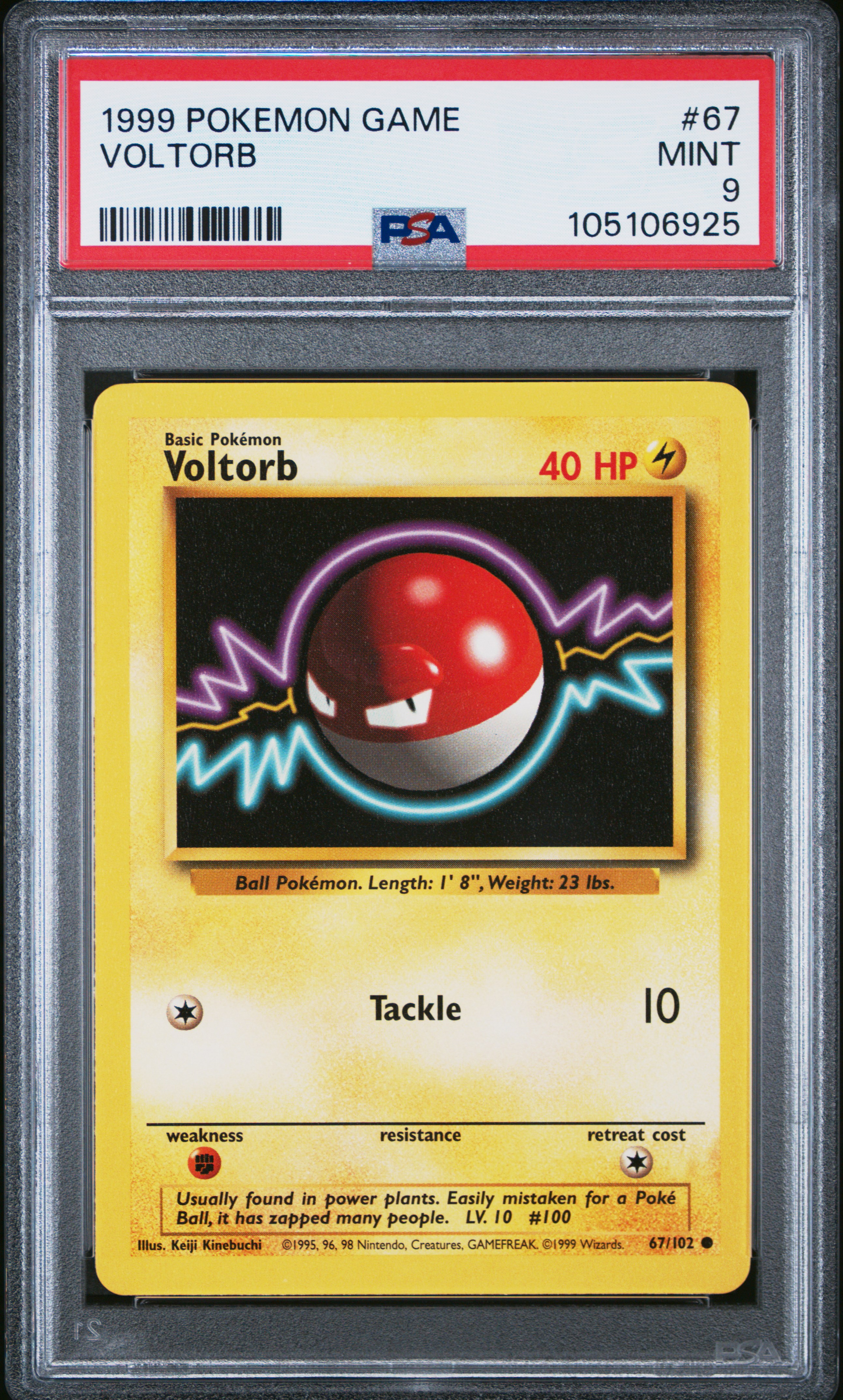 Voltorb #67/102 Base Set 1999 PSA9