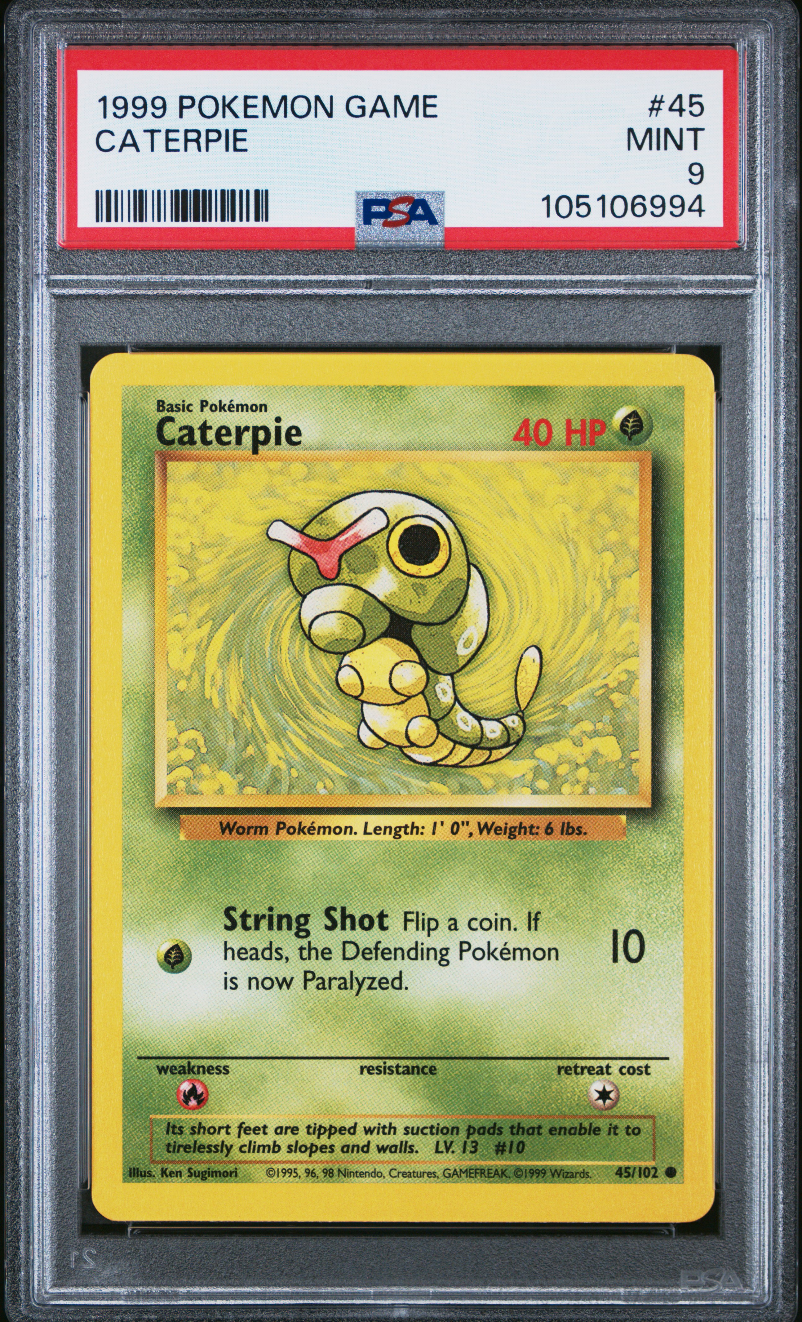 Caterpie #45/102 Base Set 1999 PSA9