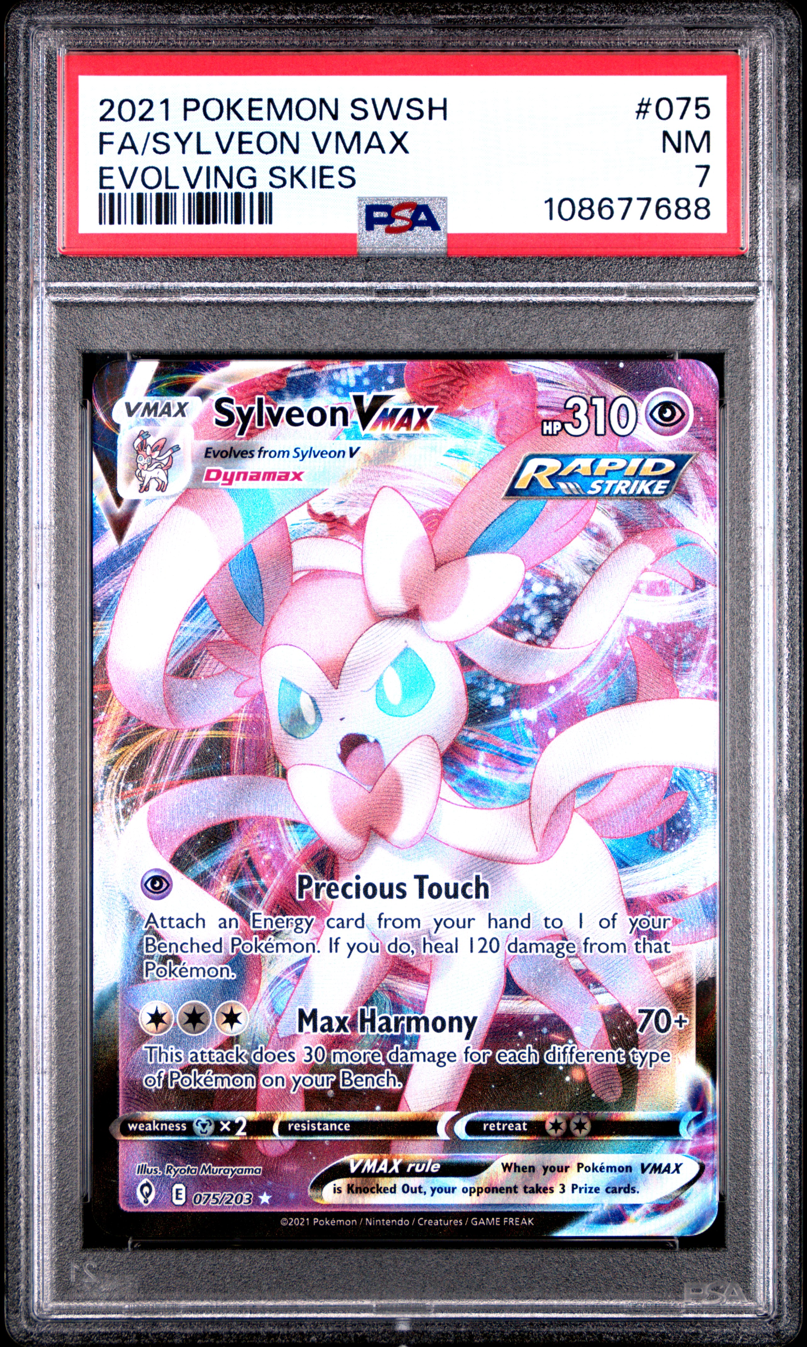 Sylveon VMAX #075/203 Evolving Skies 2021 PSA7
