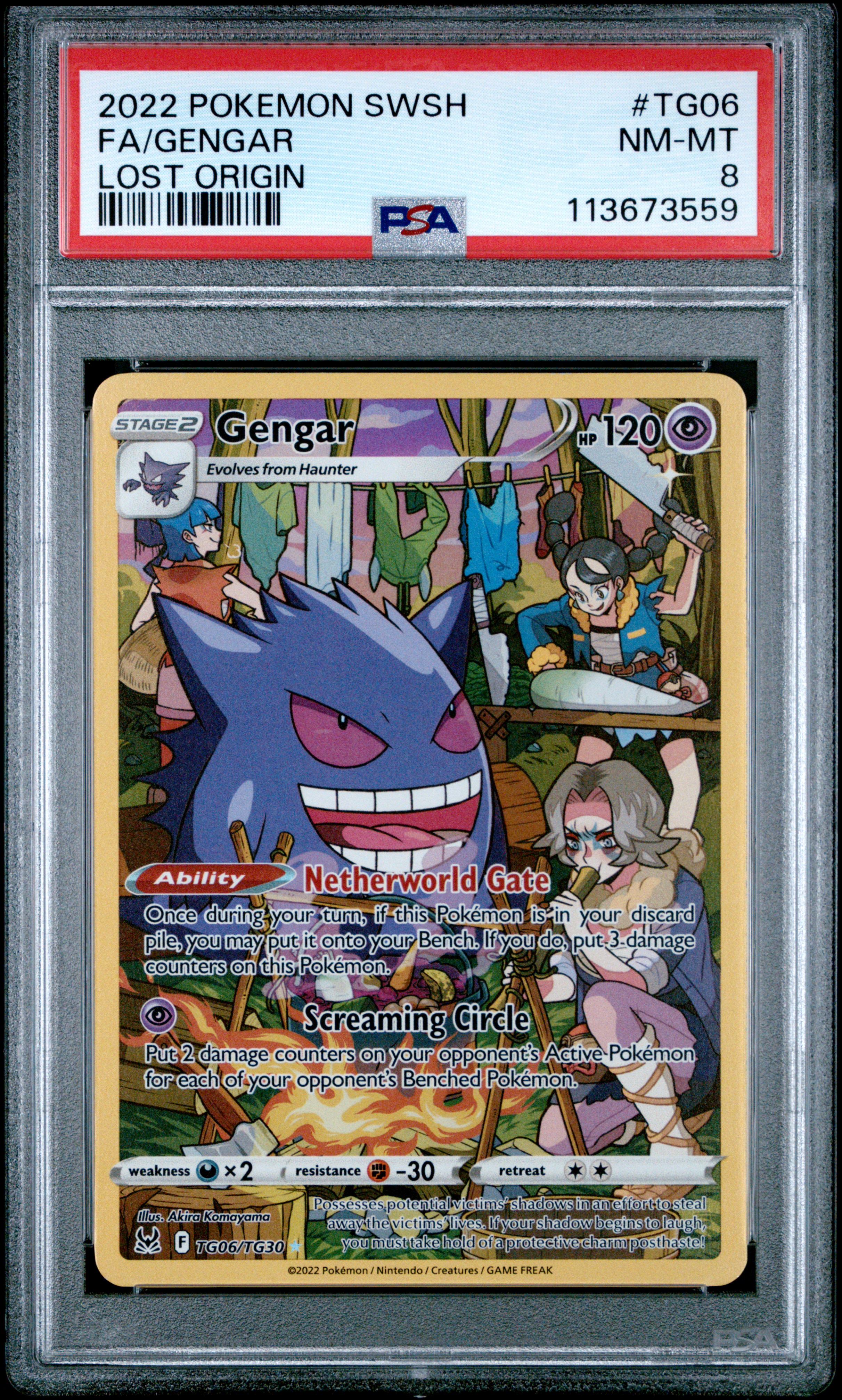 Gengar #TG06/TG30 Lost Origin 2022 PSA8