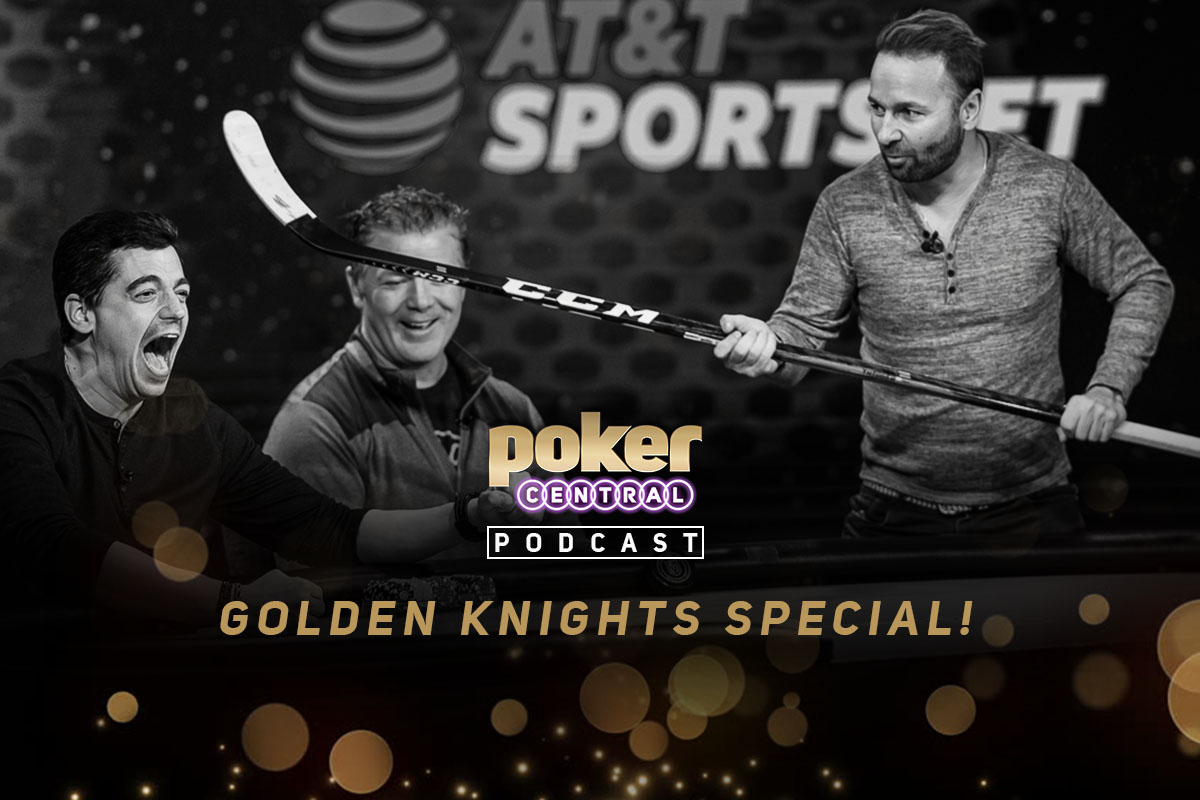 Nick Gismondi, Brad May, and Daniel Negreanu during the taping of Knight Life at the PokerGO Studio.