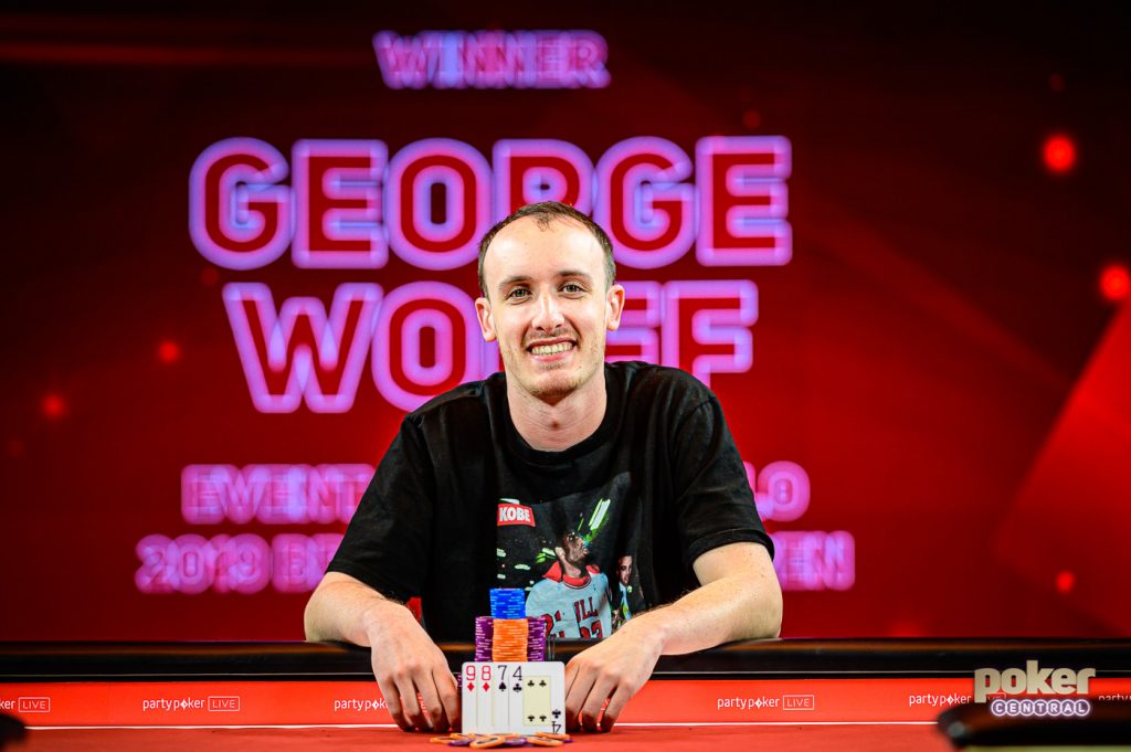 George Wolff after winning Event #2 of the British Poker Open.