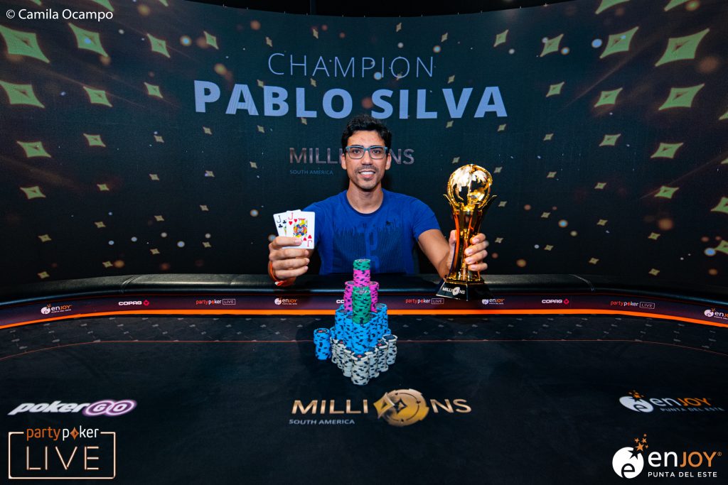 partypoker MILLIONS South America Main Event winner Pablo Silva
