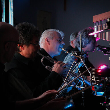 Hungaro Zenekar, Dörner György - színművész, Antal Gábor - trombita, Dudinszky Zoltán - szaxofon. Fotó: Szolnoki Dániel.