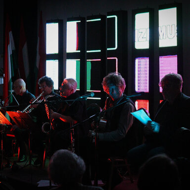 Hungaro Zenekar, Dörner György - színművész, Antal Gábor - trombita, Dudinszky Zoltán - szaxofon. Fotó: Szolnoki Dániel.