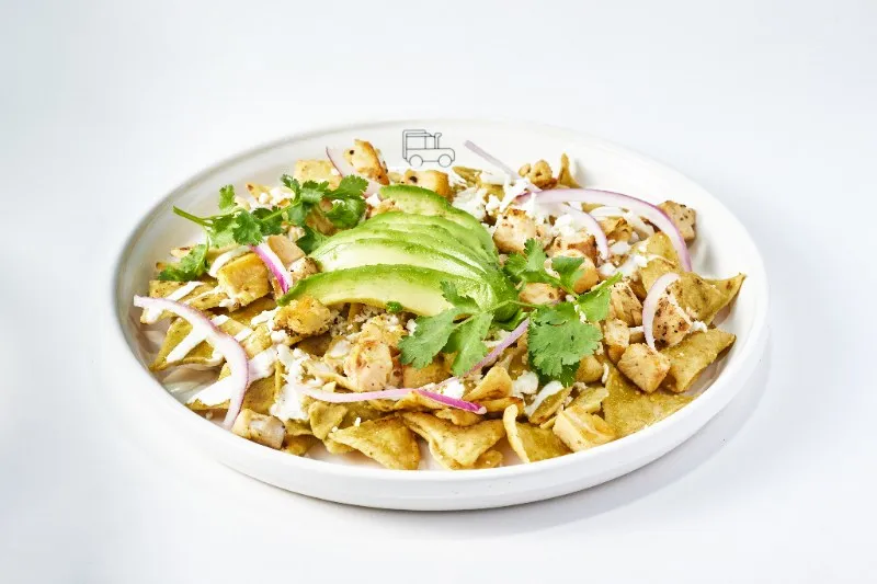Chilaquiles, Red or Green, with Chicken