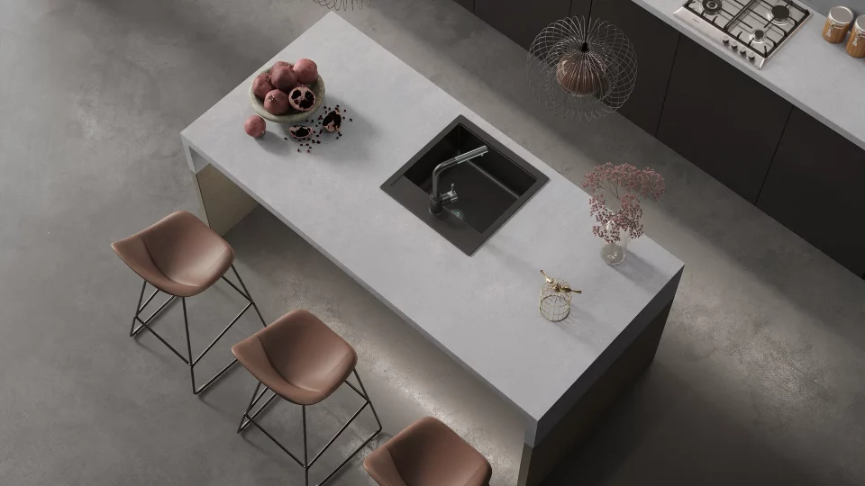 BETON LIGHT – שיש למטבח מפורצלן