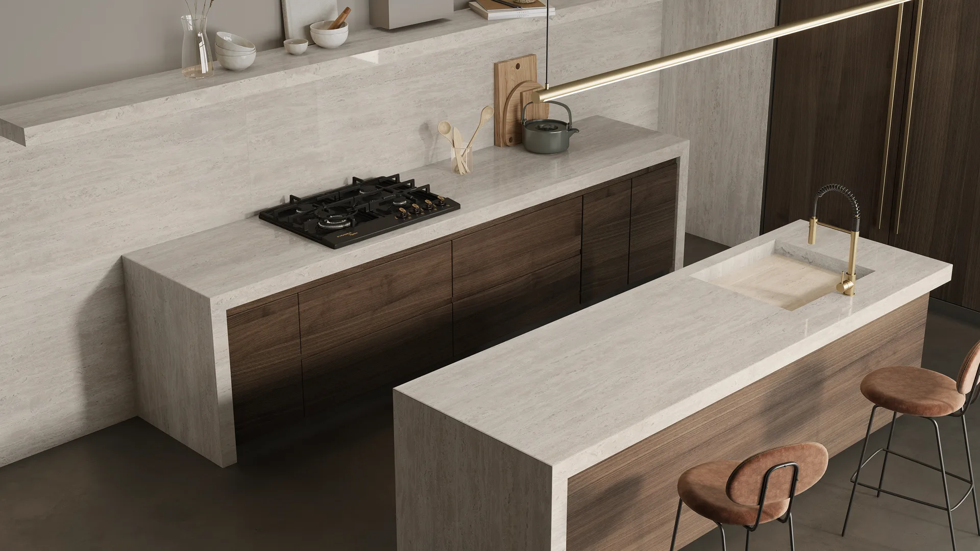 TRAVERTINE GRAY GLOSSY SHOW