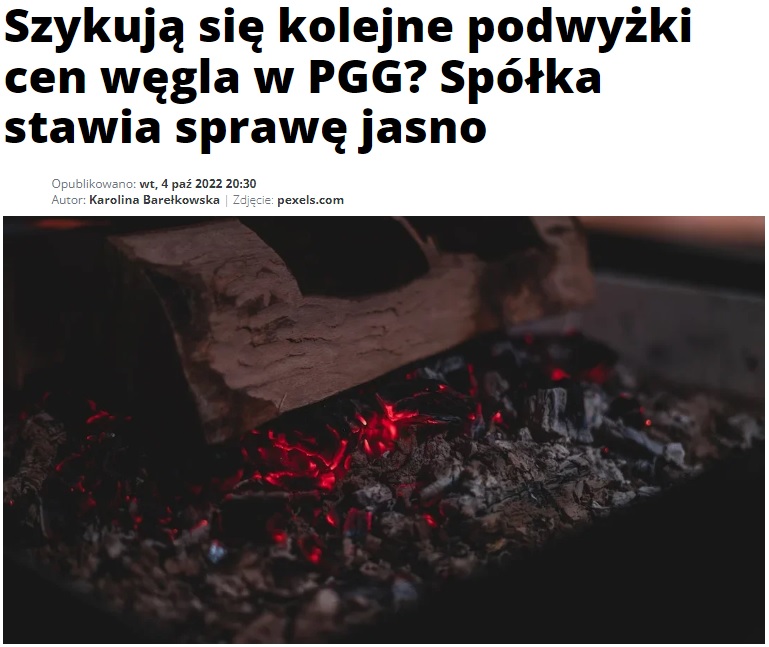 Szykują się kolejne podwyżki cen węgla w PGG? Spółka stawia sprawę jasno