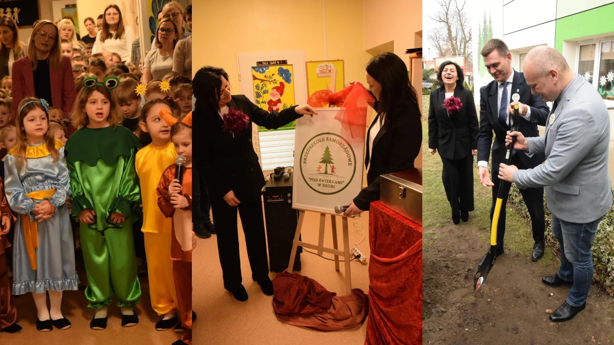 Z okazji wyjątkowego jubileuszu na terenie przedszkola zakopano kapsułę czasu. Dzieci odśpiewały hymn