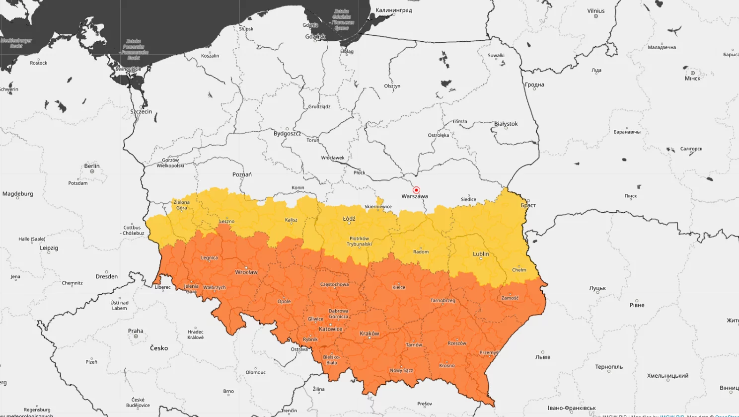 Ostrzeżenie IMGW. Burze, silne opady i porywy wiatru w części Wielkopolski