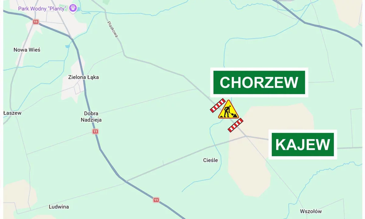 Pilny komunikat dla kierowców! Zapadlisko na drodze Chorzew - Kajew. Wyznaczono objazdy!