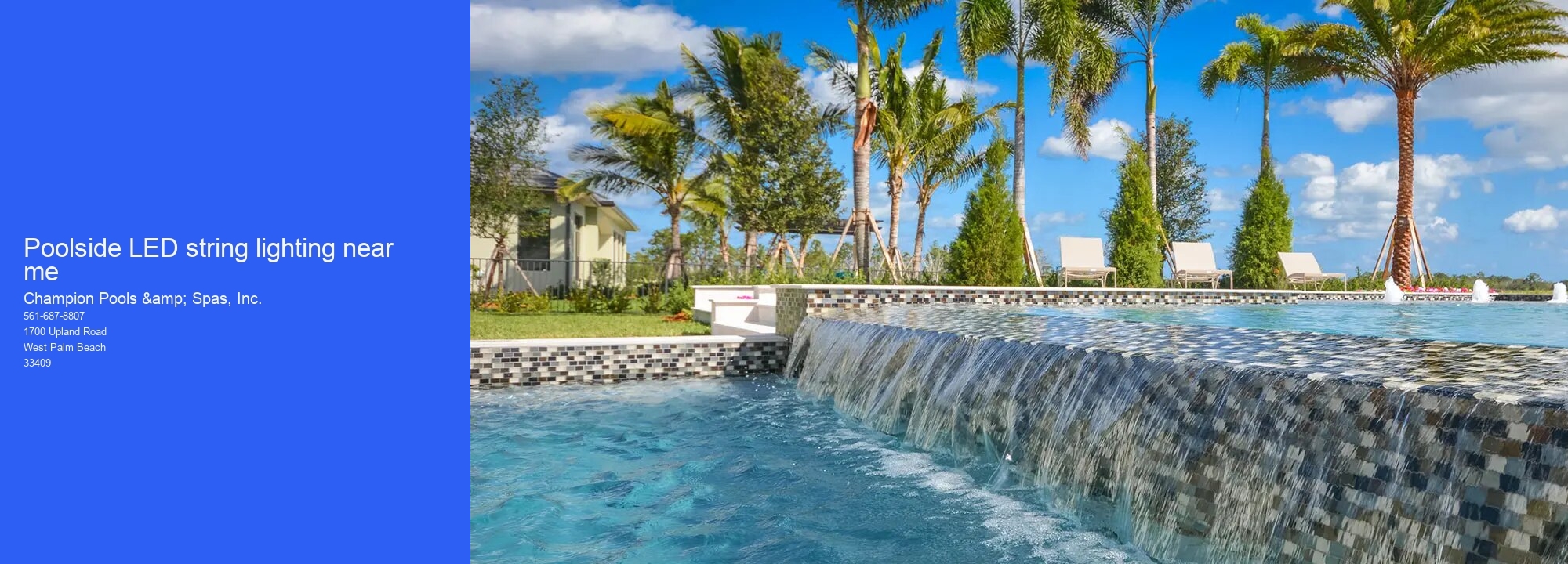 Poolside LED string lighting near me