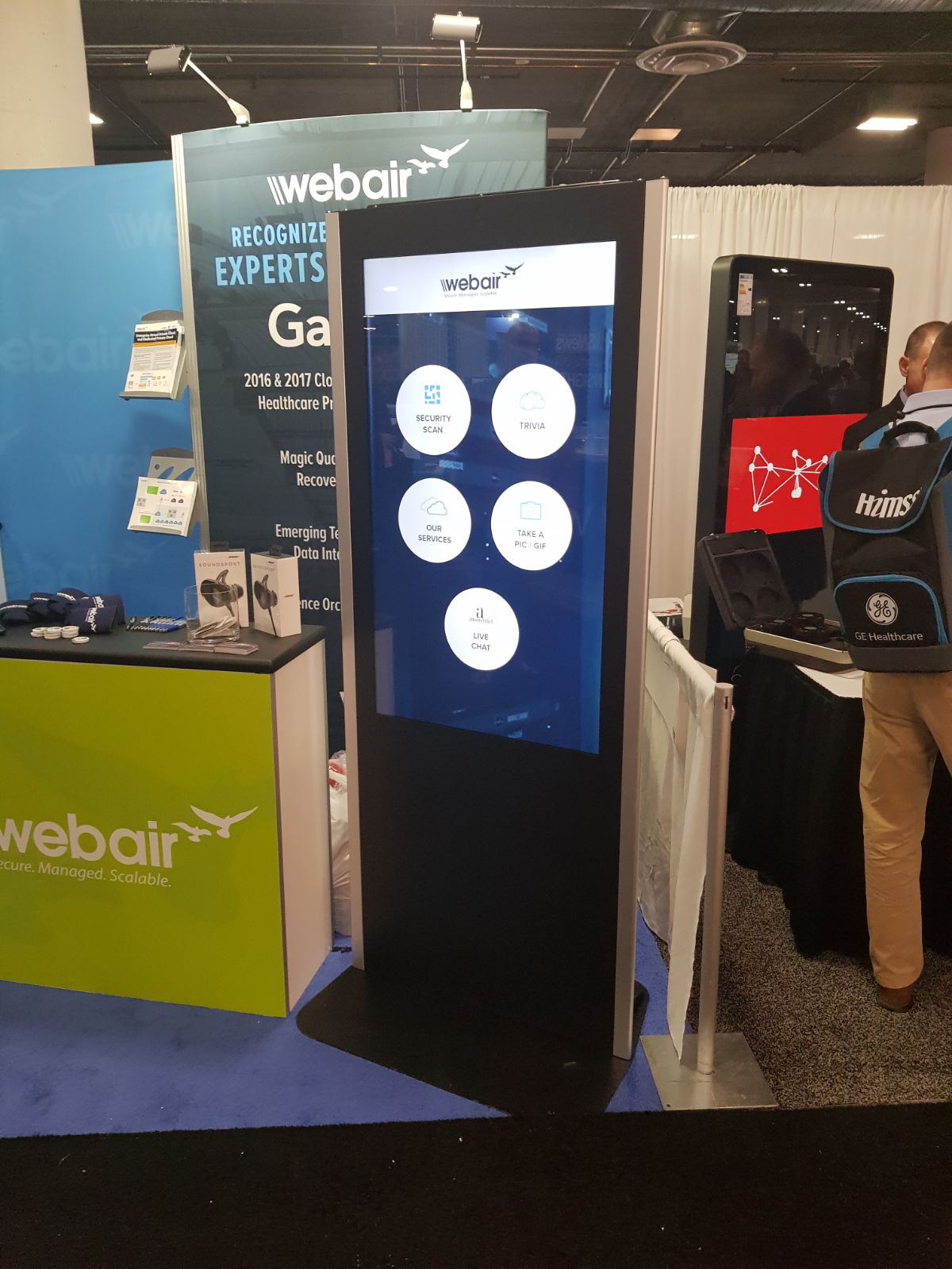 Webair kiosk at trade show