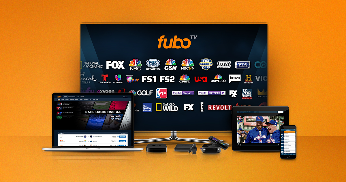 fuboTV on Tablet, Cell Phone, TV and Laptop