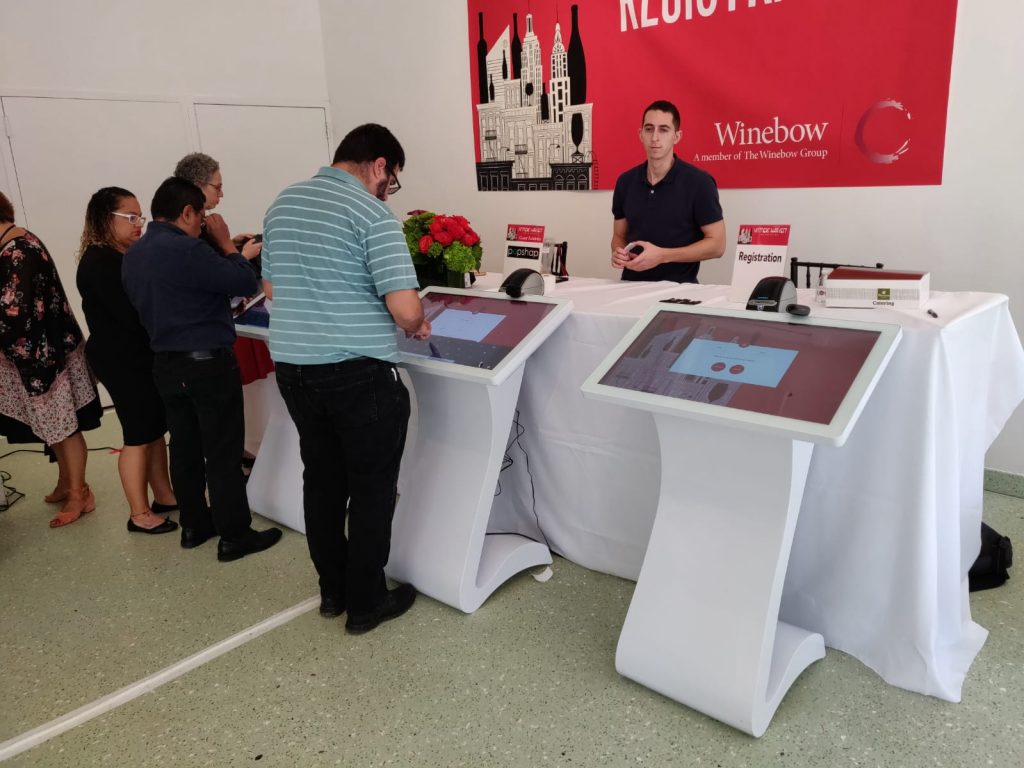 55 inch touch screen tables at event