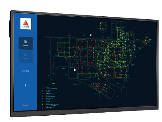 Citgo wall mounted touch screen