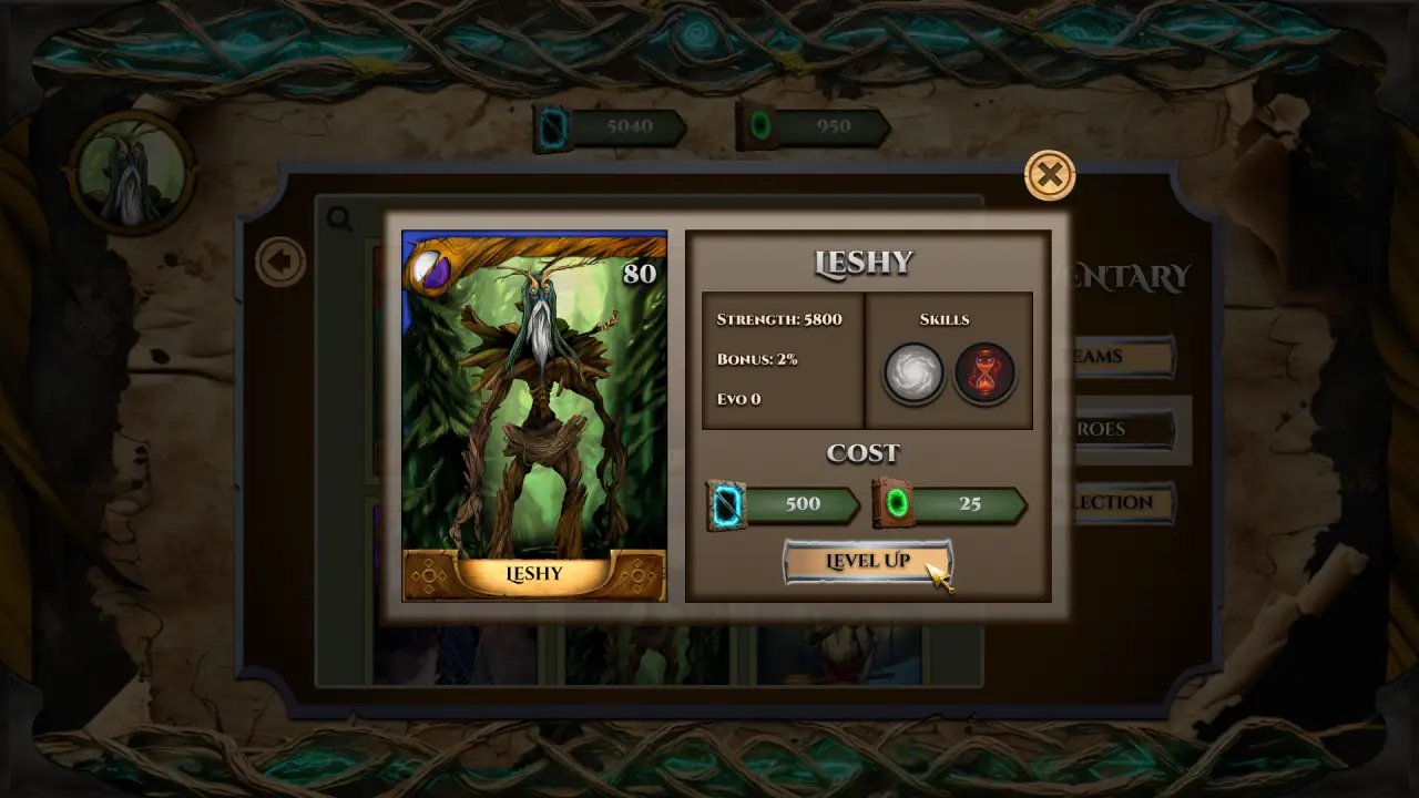 Level Up Screen