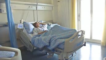 woman in hospital bed