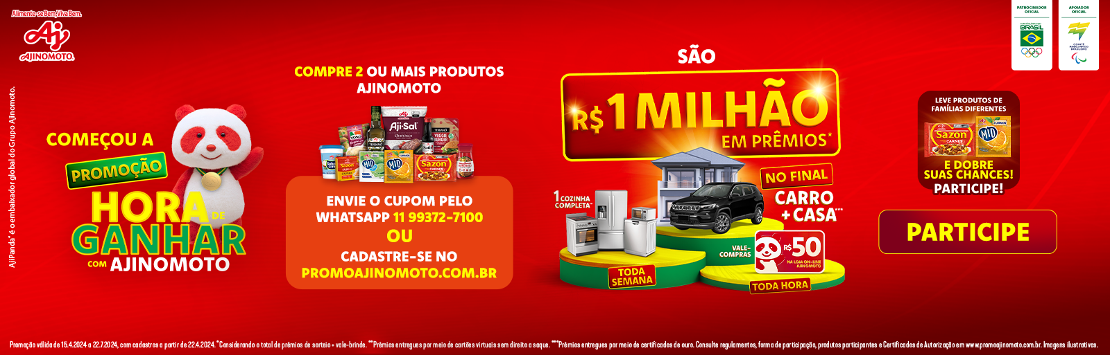 Promoção Hora de Ganhar com Ajinomoto 2024