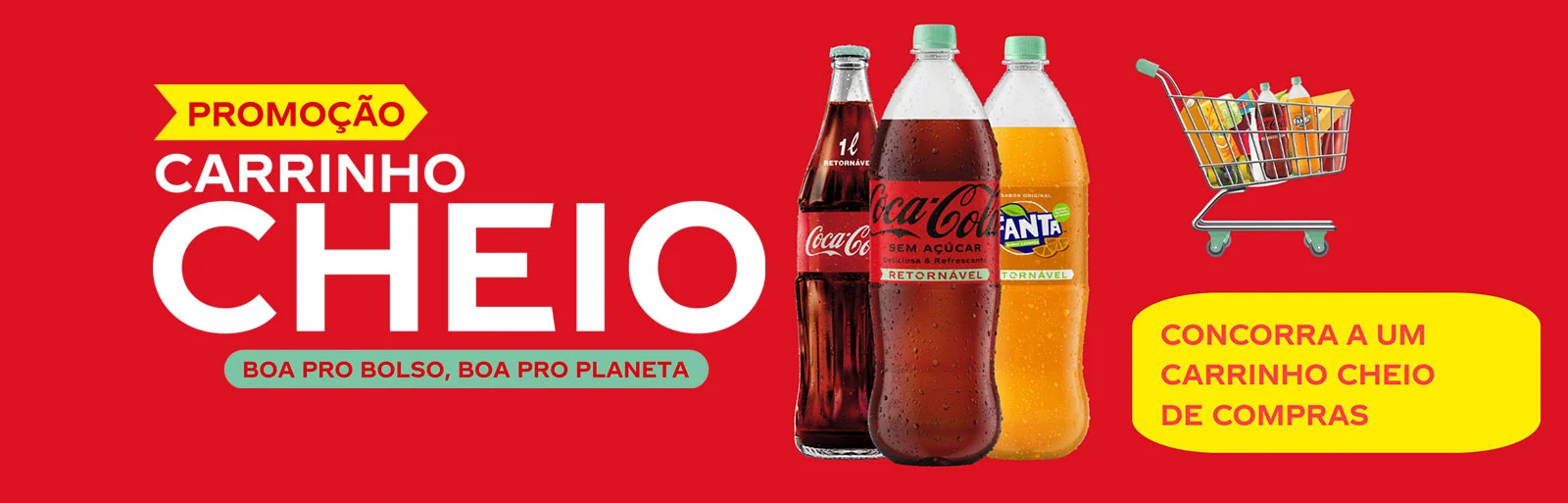 Promoção Coca-Cola Retornável 2023 Carrinho Cheio