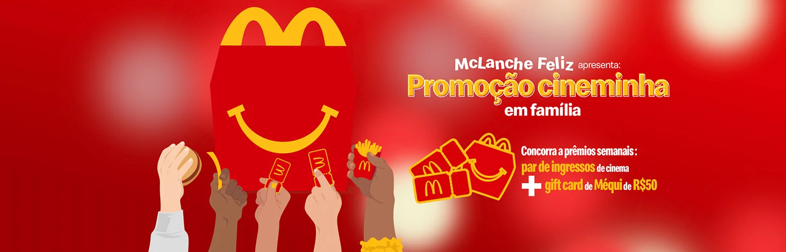 Promoção McDonald's 2024 Cineminha em Família McLanche Feliz 