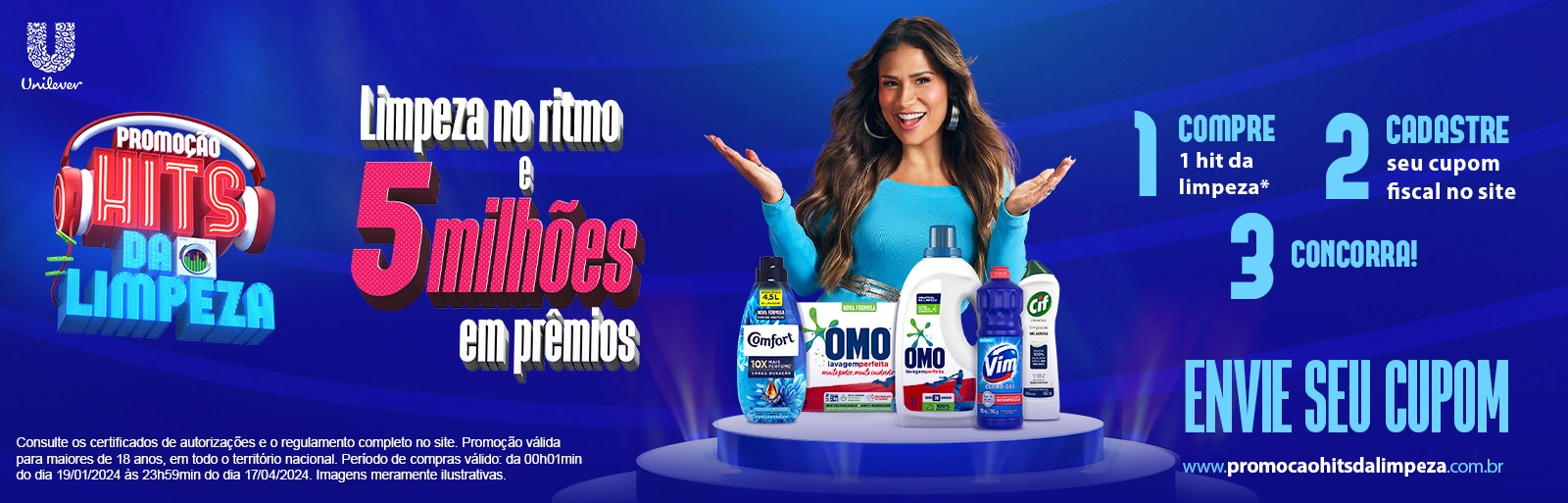 Promoção Unilever OMO Comfort 2024 Hits da Limpeza