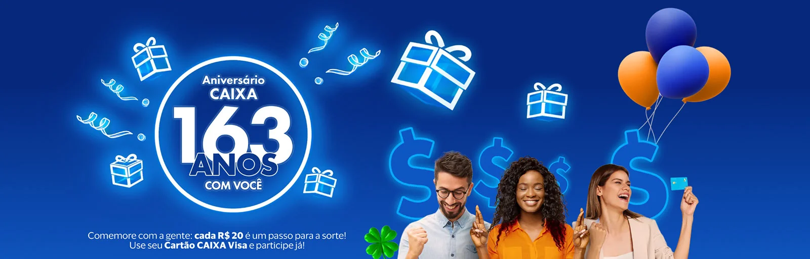 Promoção Visa 2024 Aniversário Caixa 163 Anos