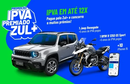 Promoção Zul+ Digital 2024 IPVA Premiado