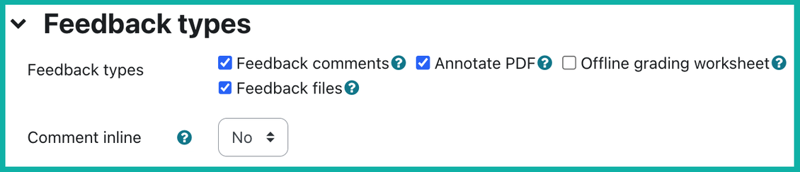 feedback types options