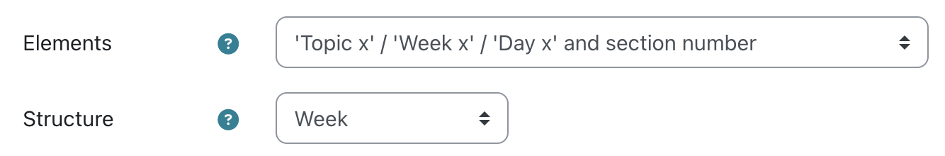Setting Collapsed Topics to use weekly dates in each section title.