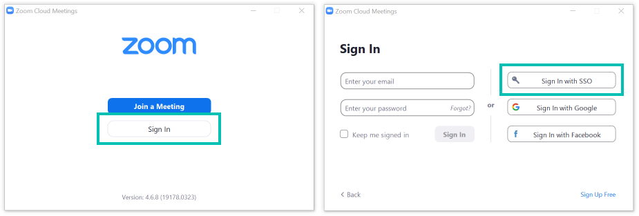 First time startup screen