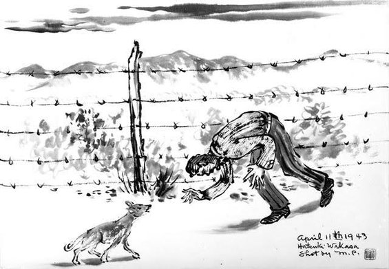 Chiura Obata, Hatsuki Wakasa Shot by M.P., 1943