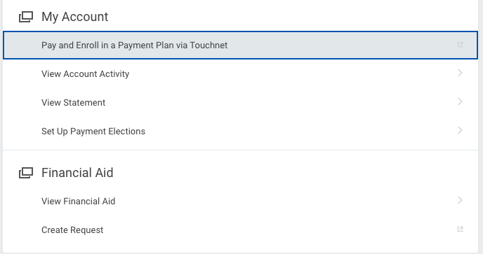 Pay and enroll in.a payment plan via Touchnet