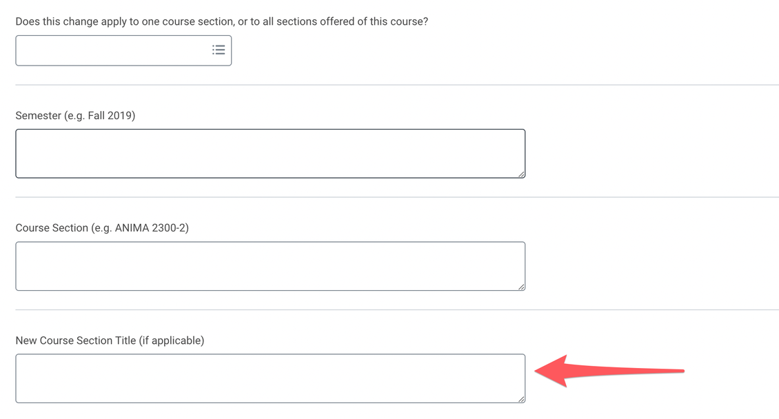 course section title form field