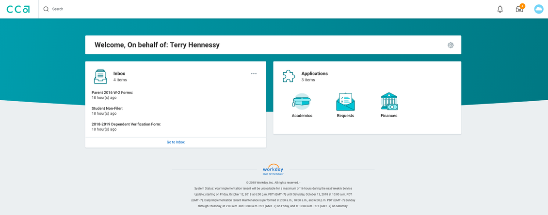 workday student profile dashboard