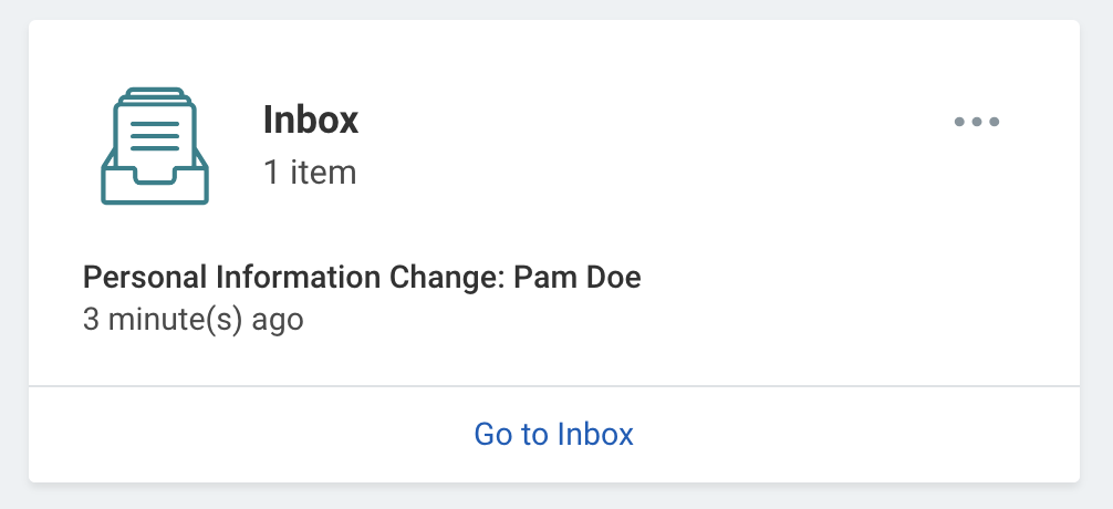 Inbox quick view on Workday home screen