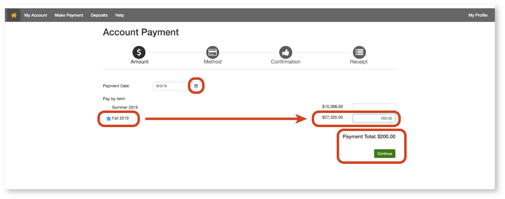 CCA's Touchnet Payment Form